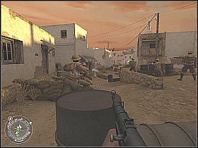 You should be killing only those soldiers who present immediate threat (screen 1) - Armored Car Escape - Rommel's Last Stand - Call of Duty 2 - Game Guide and Walkthrough