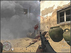 The enemies will be coming from many different directions (screen 1) - Retaking Toujane - Rommel's Last Stand - Call of Duty 2 - Game Guide and Walkthrough