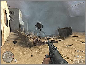 I would recommend taking a rifle from one of the killed soldiers - Retaking Toujane - Rommel's Last Stand - Call of Duty 2 - Game Guide and Walkthrough