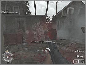 You should receive an information concerning one of the enemy tanks - The Crossroads - The Battle for Caen - Call of Duty 2 - Game Guide and Walkthrough