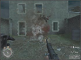 You will have to deal with a small group of enemy soldiers (screen 1) - The Tiger - The Battle for Caen - Call of Duty 2 - Game Guide and Walkthrough