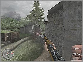 You will have to make use of smoke grenades again (screen 1) - The Brigade Box - The Battle for Caen - Call of Duty 2 - Game Guide and Walkthrough