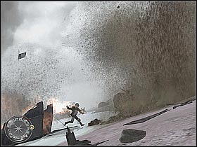 One of the Allied soldier will show up (screen 1) - The Battle of Pointe du Hoc - D-Day - Call of Duty 2 - Game Guide and Walkthrough