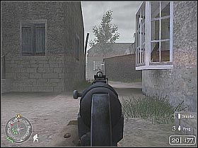 Start off by checking all of the surrounding buildings (screen 1) - The Battle of Pointe du Hoc - D-Day - Call of Duty 2 - Game Guide and Walkthrough