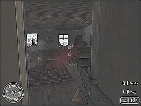 Head on to the small door leading to the nearby field (screen 1) - The Battle of Pointe du Hoc - D-Day - Call of Duty 2 - Game Guide and Walkthrough