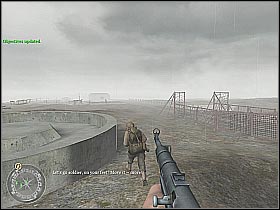 Stand near one of the bigger guns (screen 1) - Defending the Pointe - D-Day - Call of Duty 2 - Game Guide and Walkthrough