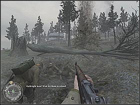 You've got to throw at least two smoke grenades before you decide to move any further (screen 1) - Rangers Lead The Way - Hill 400 - Call of Duty 2 - Game Guide and Walkthrough