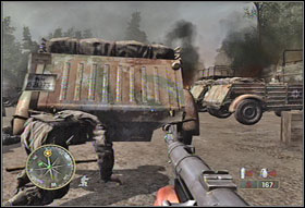 Soon you will find yourself on a military parking space - Chapter IX: Laison River - Game Guide - Call of Duty 3 Game Guide