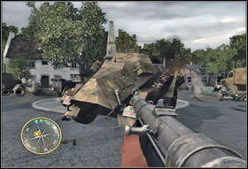 Suddenly, a German armoured car will arrive - Chapter XI: Hostage - Game Guide - Call of Duty 3 Game Guide