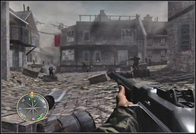 Now follow the indications on the compass and your comrades - Chapter XIV: Closing the Gap - Game Guide - Call of Duty 3 Game Guide