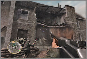 Before moving on, kill the enemies trying to flank you (#1) - Chapter XIV: Closing the Gap - Game Guide - Call of Duty 3 Game Guide