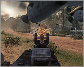 Later in this scene focus on an enemy with a rocket launcher standing on a small tower #1 - Operation 40 - p. 2 - Walkthrough - Call of Duty: Black Ops Game Guide & Walkthrough