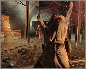 The description of completing this mission: After regaining control over the main hero, come up to the guard #1 and press the V key to hit him with a stone #2 - Vorkuta - p. 1 - Walkthrough - Call of Duty: Black Ops Game Guide & Walkthrough