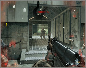 Prepare because the first group of guards will blow up the left wall and you will have to eliminate them fast #1 - Vorkuta - p. 2 - Walkthrough - Call of Duty: Black Ops Game Guide & Walkthrough