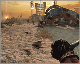 Go right and after few moments you will jump over a pipe in the same place where Woods has done it #1 - Executive Order - p. 1 - Walkthrough - Call of Duty: Black Ops Game Guide & Walkthrough