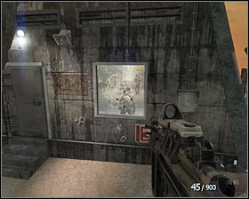 Aim at a bunker, which you can see in the distance, to be more precise, aim at a piece of wall near the window by which an enemy is standing #1 - Executive Order - p. 2 - Walkthrough - Call of Duty: Black Ops Game Guide & Walkthrough