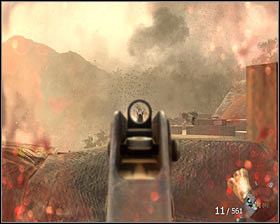 Quickly come up to the barrel situated on the right side of your enemies #1 and press the F key to kick it - S.O.G. - p. 2 - Walkthrough - Call of Duty: Black Ops Game Guide & Walkthrough