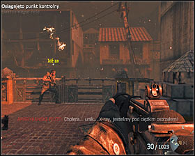 Leave the building, hide by the wreck and mark the building to be shot from air in a way you have already learnt #1 - The Defector - p. 2 - Walkthrough - Call of Duty: Black Ops Game Guide & Walkthrough