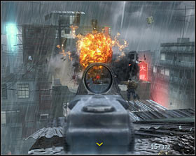 Take a machine gun or a sniper shotgun from one of eliminated enemies because new opponents will appear on the roof and by windows of one of the buildings situated nearby #1 - Numb3rs - p. 1 - Walkthrough - Call of Duty: Black Ops Game Guide & Walkthrough