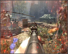 I suggest to start with destroying one of explosive barrels #1 - Payback - p. 1 - Walkthrough - Call of Duty: Black Ops Game Guide & Walkthrough