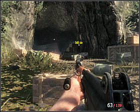 It is a good idea to aim at fuel barrels near the trucks #1, as a result, you will have an easy access to the enemies standing near them - Payback - p. 2 - Walkthrough - Call of Duty: Black Ops Game Guide & Walkthrough