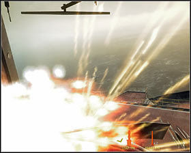 Notice that despite the destruction of flying enemy unit #1, your helicopter has been damaged too - Redemption - p. 1 - Walkthrough - Call of Duty: Black Ops Game Guide & Walkthrough