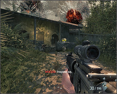 After successful escape in a car and getting to a new place, you have to reach a building presented on the screen above - Operation 40 | Intel - Intel location - Call of Duty: Black Ops Game Guide & Walkthrough