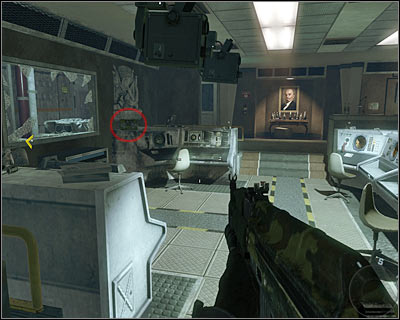 The secret is on the left by the window on one of the desks - Executive Order | Intel - Intel location - Call of Duty: Black Ops Game Guide & Walkthrough