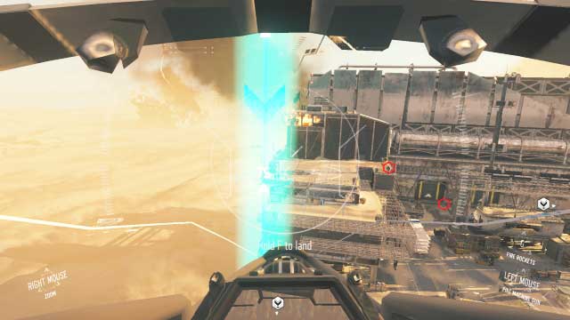 The line that shows where to land - 9. Sand Castle - Walkthrough - Call of Duty: Black Ops III - Game Guide and Walkthrough