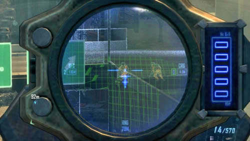 When you hear a message about the snipers, immediately look at the upper highway, perpendicular to yours (there are green signs on it) - Mission 10: CORDIS DIE | Missions: Walkthrough - Missions: Walkthrough - Call of Duty: Black Ops II Game Guide & Walkthrough