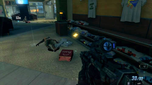 Before you go out, look for a stand with T-shirts with the words WES-S FAVORITE T-SHIRT - Mission 10: CORDIS DIE | Missions: Walkthrough - Missions: Walkthrough - Call of Duty: Black Ops II Game Guide & Walkthrough