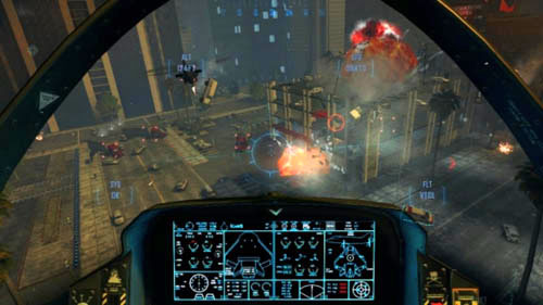 Soon after that, at the next intersection, by the square with the palm trees enemy vehicles will come out from the right - Mission 10: CORDIS DIE | Missions: Walkthrough - Missions: Walkthrough - Call of Duty: Black Ops II Game Guide & Walkthrough