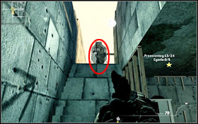You can only use the knife on this target, after running up the stairs. - Alpha - The Pit - Spec Ops - Call of Duty: Modern Warfare 2 Game Guide