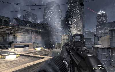 At the end you will have to break the glass (shoot in it a couple of times) and get to the street - [Act I] Mind the Gap - Walkthrough - Call of Duty: Modern Warfare 3 - Game Guide and Walkthrough