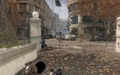 Continue chase after Volk and when you get on the street start running toward blue car - [Act II] Back and Drag - Walkthrough - Call of Duty: Modern Warfare 3 - Game Guide and Walkthrough