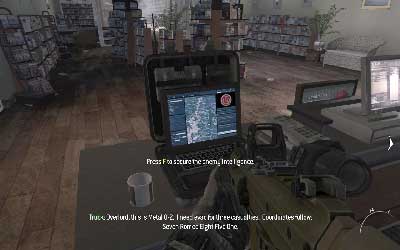 Move to the desk in front of the entrance and pick up intel #39 - [Act III] Scorched Earth - Walkthrough - Call of Duty: Modern Warfare 3 - Game Guide and Walkthrough