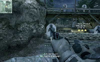 Move right, change weapon to a pistol and shoot down four enemies (two of the are on the bridge above) and start running toward finish line - Charges Set - SpecOps missions - Call of Duty: Modern Warfare 3 - Game Guide and Walkthrough