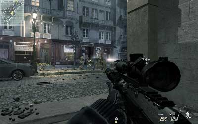 Get downstairs and move to the corridor on the right side and kill another guard - Resistance Movement - SpecOps missions - Call of Duty: Modern Warfare 3 - Game Guide and Walkthrough