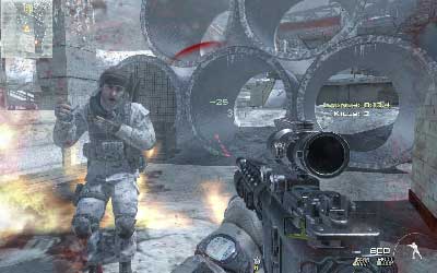 Start moving toward concrete pipes on the left side - Fire Mission - SpecOps missions - Call of Duty: Modern Warfare 3 - Game Guide and Walkthrough