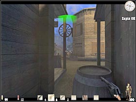 The cost is clear, so go ahead and get closer to the main square - Chapter III: Level 2 Walkthrough - Chapter III - Call of Juarez - Game Guide and Walkthrough