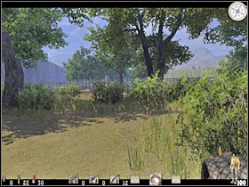 Notice that there's a hole in the fence (#1) - Chapter VII: Level 3 Walkthrough - Chapter VII - Call of Juarez - Game Guide and Walkthrough