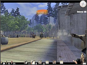 Once again, you will have to go to the back entrance (#1) - Chapter VIII: Level 2 Walkthrough - Chapter VIII - Call of Juarez - Game Guide and Walkthrough