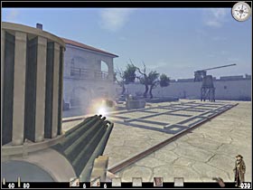 Sadly, you will have to leave the Gatling gun after a short while (#1) - Chapter XIV: Level 1 Walkthrough - Chapter XIV - Call of Juarez - Game Guide and Walkthrough