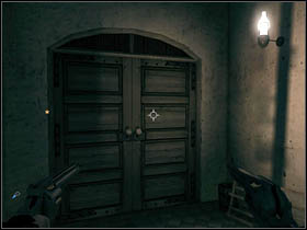 After reaching a longer stairs, go upstairs - Chapter XIV - Walkthrough - Ray - Call of Juarez: Bound in Blood - Game Guide and Walkthrough