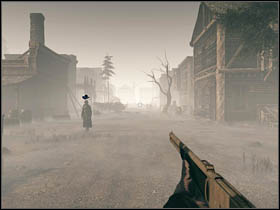 After taking control over your character, you will find yourself on the top of the hill near the town - Chapter XIII - Walkthrough - Call of Juarez: Bound in Blood - Game Guide and Walkthrough