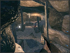 A bit further, after covering another footbridge, you will reach the first Cooperative Concentrate Mode, next to the entrance to a cave - Chapter IX - Walkthrough - part 1 - Call of Juarez: Bound in Blood - Game Guide and Walkthrough