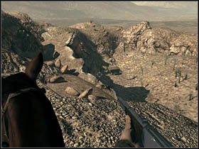 After finishing the task with stolen cattle, climb the hill at the front of the camp (behind the field with cows) - Chapter V - Secrets - Call of Juarez: Bound in Blood - Game Guide and Walkthrough