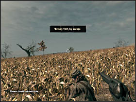 Standing next to the corpse you will be attacked and your brother will ask you to hide with him in the cornfield - Chapter II - Walkthrough - part 1 - Call of Juarez: Bound in Blood - Game Guide and Walkthrough