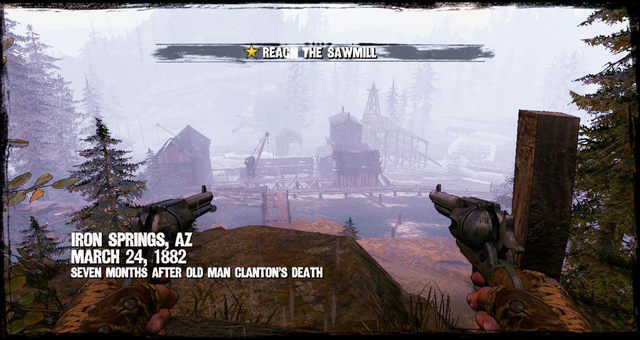 The beginning of the Sawmill mission - Episode 4 - Gunfight at the Sawmill - Walkthrough - Call of Juarez: Gunslinger - Game Guide and Walkthrough