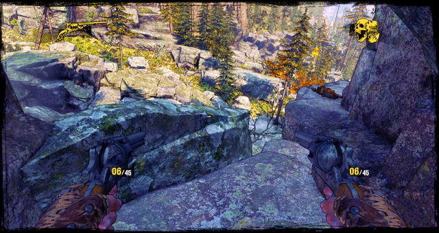 Turn right and jump over the next rock shelf - Episode 7 - Dances With Renegades - Walkthrough - Call of Juarez: Gunslinger - Game Guide and Walkthrough